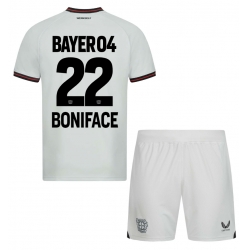 Bayer Leverkusen Victor Boniface #22 Auswärtstrikot Kinder 2023-24 Kurzarm (+ kurze hosen)