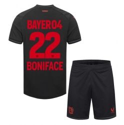 Bayer Leverkusen Victor Boniface #22 Heimtrikot Kinder 2023-24 Kurzarm (+ kurze hosen)