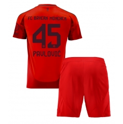 Bayern Munich Aleksandar Pavlovic #45 Heimtrikot Kinder 2024-25 Kurzarm (+ kurze hosen)