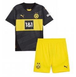 Borussia Dortmund Auswärtstrikot Kinder 2024-25 Kurzarm (+ kurze hosen)