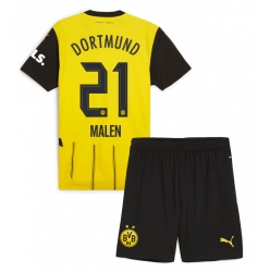 Borussia Dortmund Donyell Malen #21 Heimtrikot Kinder 2024-25 Kurzarm (+ kurze hosen)