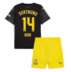 Borussia Dortmund Maximilian Beier #14 Auswärtstrikot Kinder 2024-25 Kurzarm (+ kurze hosen)