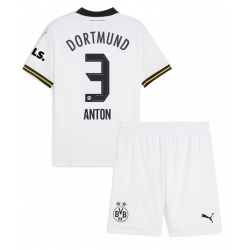 Borussia Dortmund Waldemar Anton #3 3rd trikot Kinder 2024-25 Kurzarm (+ kurze hosen)