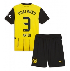 Borussia Dortmund Waldemar Anton #3 Heimtrikot Kinder 2024-25 Kurzarm (+ kurze hosen)