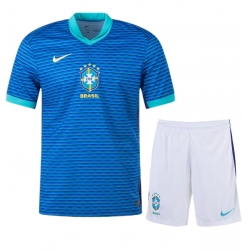 Brasilien Auswärtstrikot Kinder Copa America 2024 Kurzarm (+ kurze hosen)