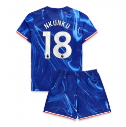 Chelsea Christopher Nkunku #18 Heimtrikot Kinder 2024-25 Kurzarm (+ kurze hosen)