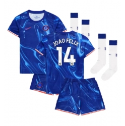 Chelsea Joao Felix #14 Heimtrikot Kinder 2024-25 Kurzarm (+ kurze hosen)