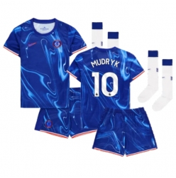 Chelsea Mykhailo Mudryk #10 Heimtrikot Kinder 2024-25 Kurzarm (+ kurze hosen)