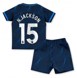 Chelsea Nicolas Jackson #15 Auswärtstrikot Kinder 2023-24 Kurzarm (+ kurze hosen)