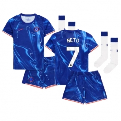 Chelsea Pedro Neto #7 Heimtrikot Kinder 2024-25 Kurzarm (+ kurze hosen)