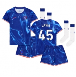 Chelsea Romeo Lavia #45 Heimtrikot Kinder 2024-25 Kurzarm (+ kurze hosen)