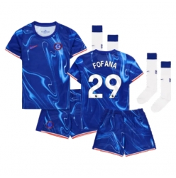 Chelsea Wesley Fofana #29 Heimtrikot Kinder 2024-25 Kurzarm (+ kurze hosen)