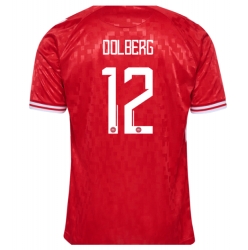 Dänemark Kasper Dolberg #12 Heimtrikot EM 2024 Kurzarm