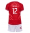 Dänemark Kasper Dolberg #12 Heimtrikot Kinder EM 2024 Kurzarm (+ kurze hosen)