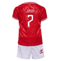 Dänemark Mathias Jensen #7 Heimtrikot Kinder EM 2024 Kurzarm (+ kurze hosen)