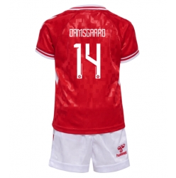 Dänemark Mikkel Damsgaard #14 Heimtrikot Kinder EM 2024 Kurzarm (+ kurze hosen)