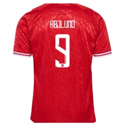 Dänemark Rasmus Hojlund #9 Heimtrikot EM 2024 Kurzarm