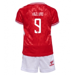 Dänemark Rasmus Hojlund #9 Heimtrikot Kinder EM 2024 Kurzarm (+ kurze hosen)