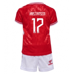 Dänemark Victor Kristiansen #17 Heimtrikot Kinder EM 2024 Kurzarm (+ kurze hosen)