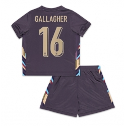 England Conor Gallagher #16 Auswärtstrikot Kinder EM 2024 Kurzarm (+ kurze hosen)