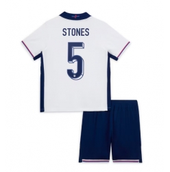 England John Stones #5 Heimtrikot Kinder EM 2024 Kurzarm (+ kurze hosen)