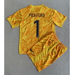 England Jordan Pickford #1 Torwart Heimtrikot Kinder EM 2024 Kurzarm (+ kurze hosen)