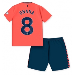 Everton Amadou Onana #8 Auswärtstrikot Kinder 2023-24 Kurzarm (+ kurze hosen)