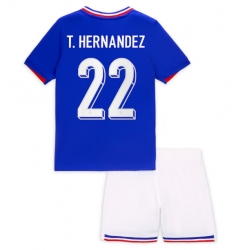 Frankreich Theo Hernandez #22 Heimtrikot Kinder EM 2024 Kurzarm (+ kurze hosen)