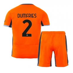 Inter Milan Denzel Dumfries #2 3rd trikot Kinder 2023-24 Kurzarm (+ kurze hosen)