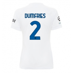 Inter Milan Denzel Dumfries #2 Auswärtstrikot Frauen 2023-24 Kurzarm