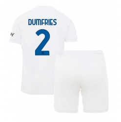 Inter Milan Denzel Dumfries #2 Auswärtstrikot Kinder 2023-24 Kurzarm (+ kurze hosen)