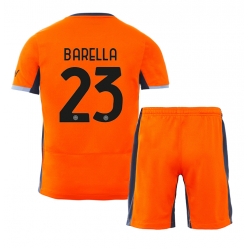 Inter Milan Nicolo Barella #23 3rd trikot Kinder 2023-24 Kurzarm (+ kurze hosen)