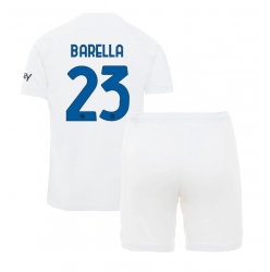 Inter Milan Nicolo Barella #23 Auswärtstrikot Kinder 2023-24 Kurzarm (+ kurze hosen)