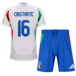 Italien Bryan Cristante #16 Auswärtstrikot Kinder EM 2024 Kurzarm (+ kurze hosen)