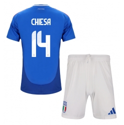 Italien Federico Chiesa #14 Heimtrikot Kinder EM 2024 Kurzarm (+ kurze hosen)