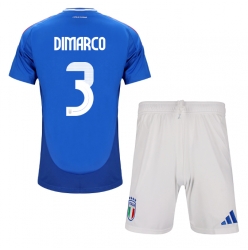 Italien Federico Dimarco #3 Heimtrikot Kinder EM 2024 Kurzarm (+ kurze hosen)