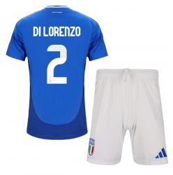 Italien Giovanni Di Lorenzo #2 Heimtrikot Kinder EM 2024 Kurzarm (+ kurze hosen)