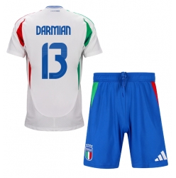 Italien Matteo Darmian #13 Auswärtstrikot Kinder EM 2024 Kurzarm (+ kurze hosen)