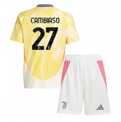 Juventus Andrea Cambiaso #27 Auswärtstrikot Kinder 2024-25 Kurzarm (+ kurze hosen)