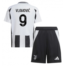 Juventus Dusan Vlahovic #9 Heimtrikot Kinder 2024-25 Kurzarm (+ kurze hosen)