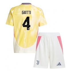 Juventus Federico Gatti #4 Auswärtstrikot Kinder 2024-25 Kurzarm (+ kurze hosen)