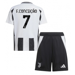 Juventus Francisco Conceicao #7 Heimtrikot Kinder 2024-25 Kurzarm (+ kurze hosen)