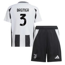 Juventus Gleison Bremer #3 Heimtrikot Kinder 2024-25 Kurzarm (+ kurze hosen)