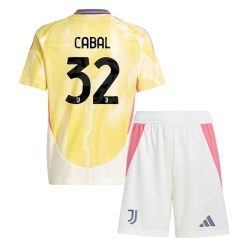 Juventus Juan Cabal #32 Auswärtstrikot Kinder 2024-25 Kurzarm (+ kurze hosen)