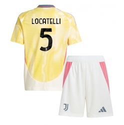 Juventus Manuel Locatelli #5 Auswärtstrikot Kinder 2024-25 Kurzarm (+ kurze hosen)