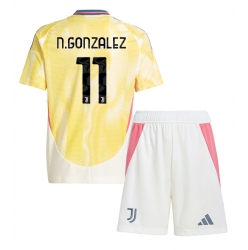 Juventus Nicolas Gonzalez #11 Auswärtstrikot Kinder 2024-25 Kurzarm (+ kurze hosen)