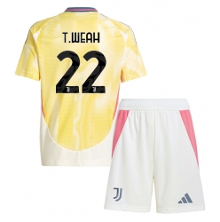 Juventus Timothy Weah #22 Auswärtstrikot Kinder 2024-25 Kurzarm (+ kurze hosen)