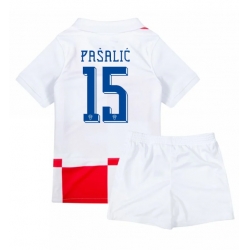 Kroatien Mario Pasalic #15 Heimtrikot Kinder EM 2024 Kurzarm (+ kurze hosen)