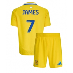 Leeds United Daniel James #7 Auswärtstrikot Kinder 2024-25 Kurzarm (+ kurze hosen)