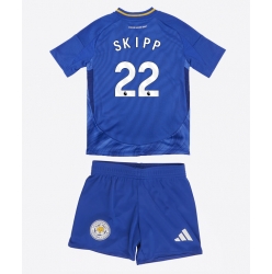 Leicester City Oliver Skipp #22 Heimtrikot Kinder 2024-25 Kurzarm (+ kurze hosen)